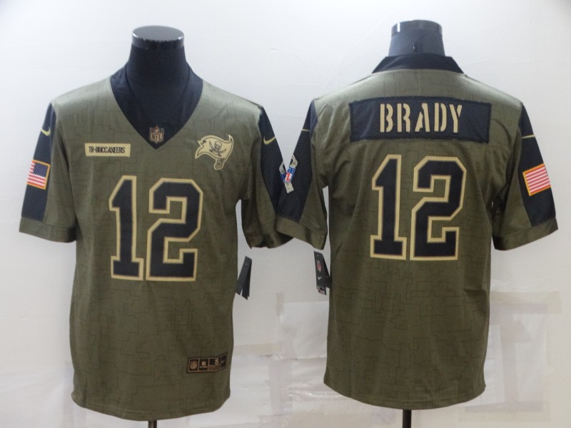 Men's Tampa Bay Buccaneers Tom Brady #12 Brown Jersey